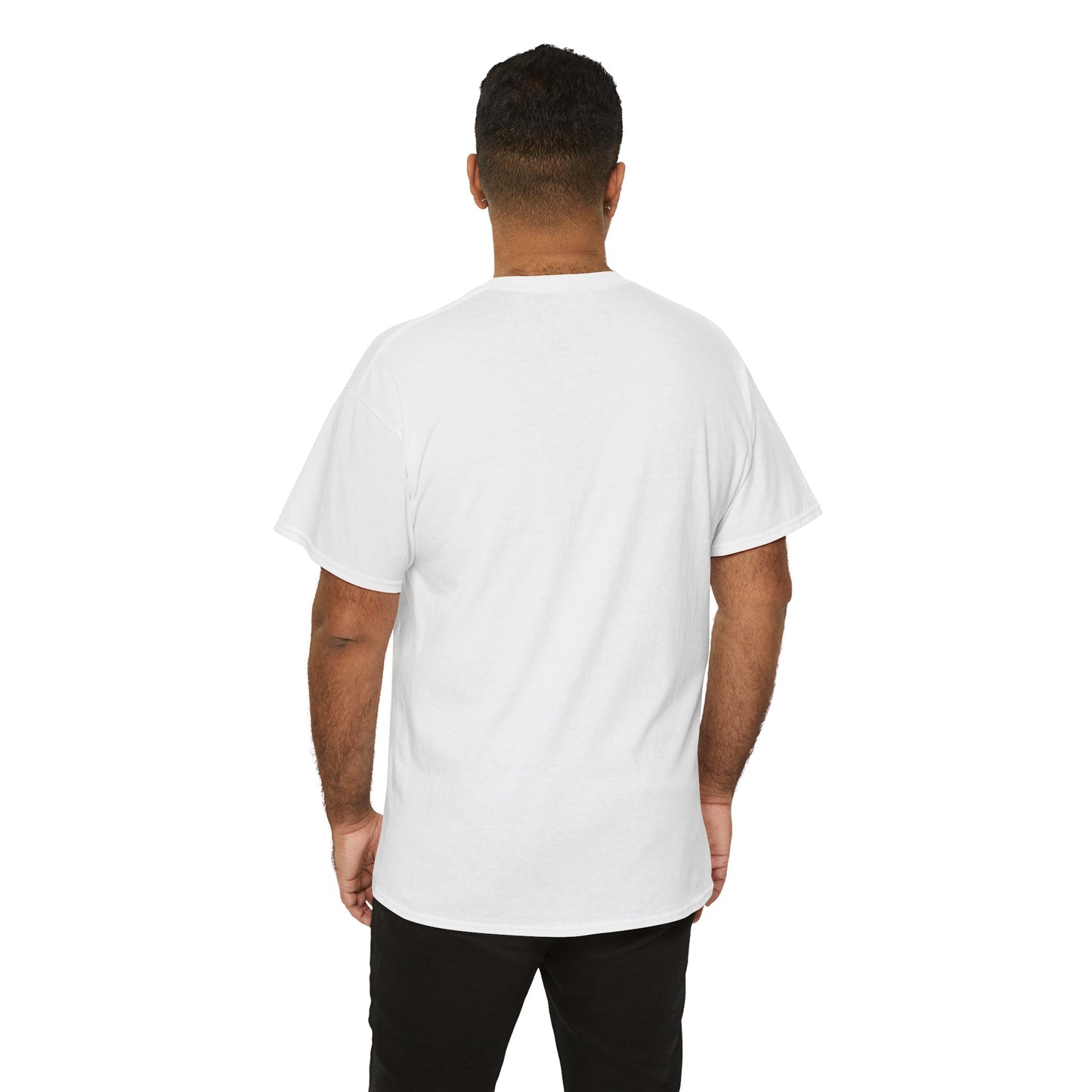 BMW e38 Steel Blue Unisex T Shirt in White - 100% Cotton (Front graphic)