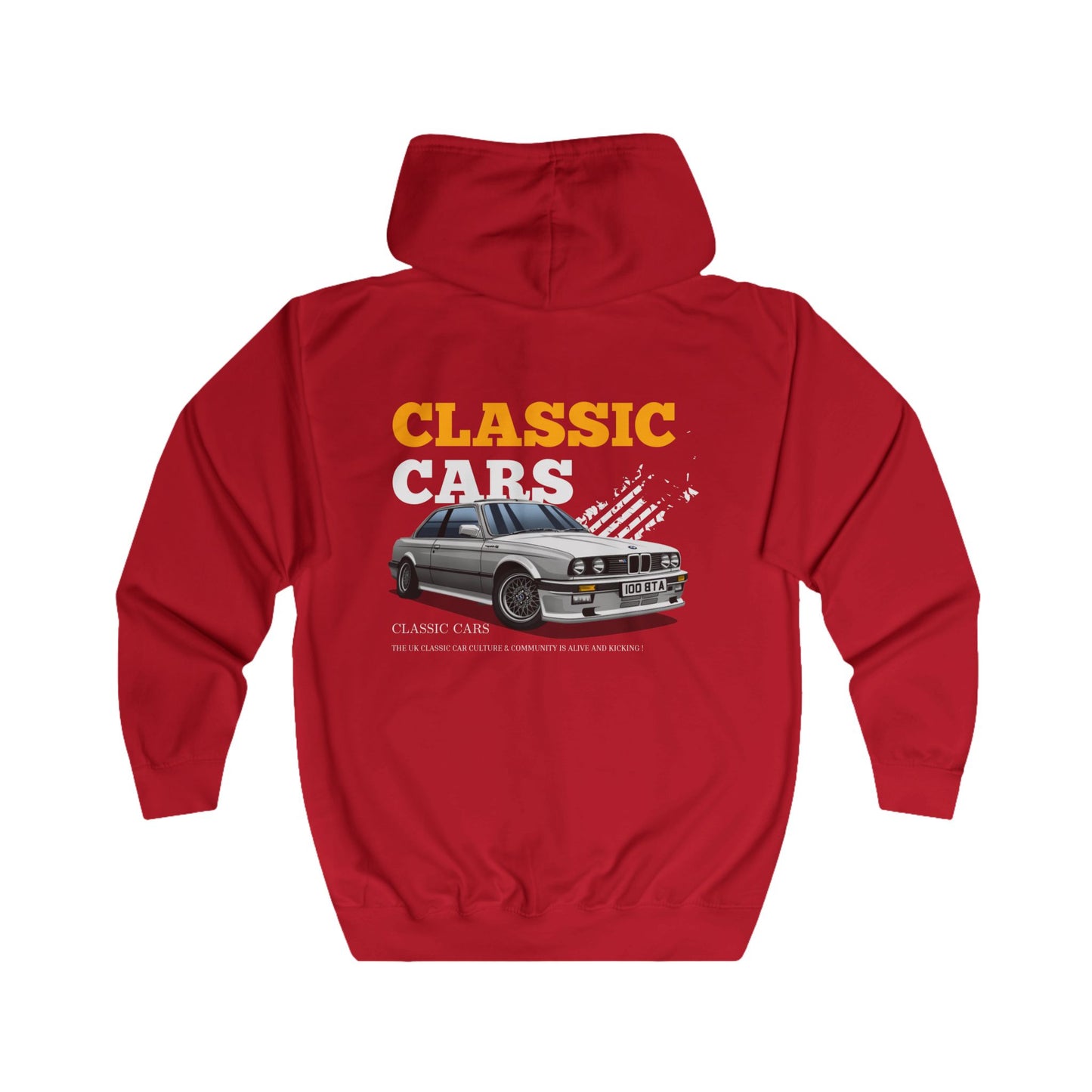 BMW e30 Classic Car Unisex Zip Up Hoodie in Grey/Red/Navy Blue