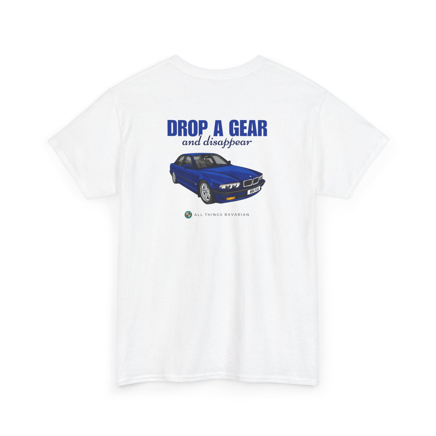 7 Event: BMW Blue e38 Unisex T Shirt in White - 100% Cotton