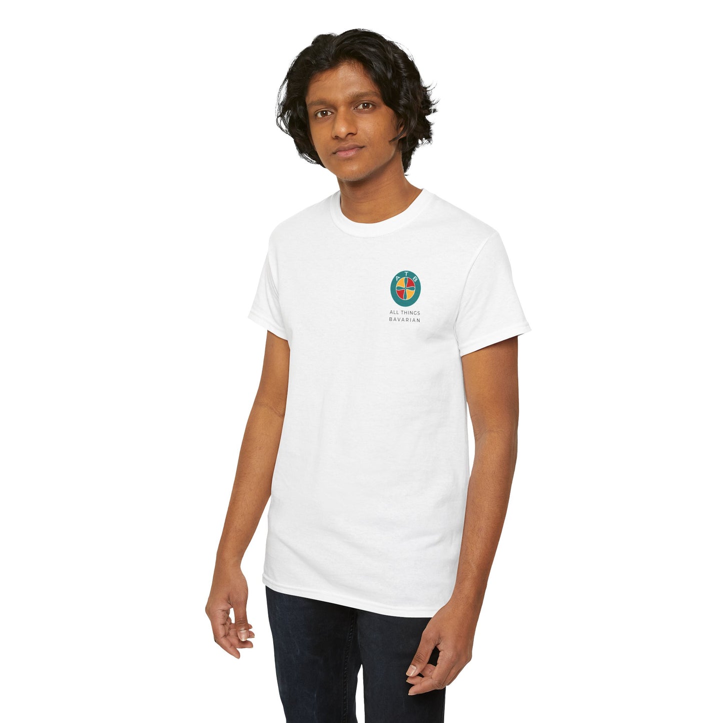 BMW e30 Green - Unisex T Shirt in White - 100% Cotton (Back graphic)