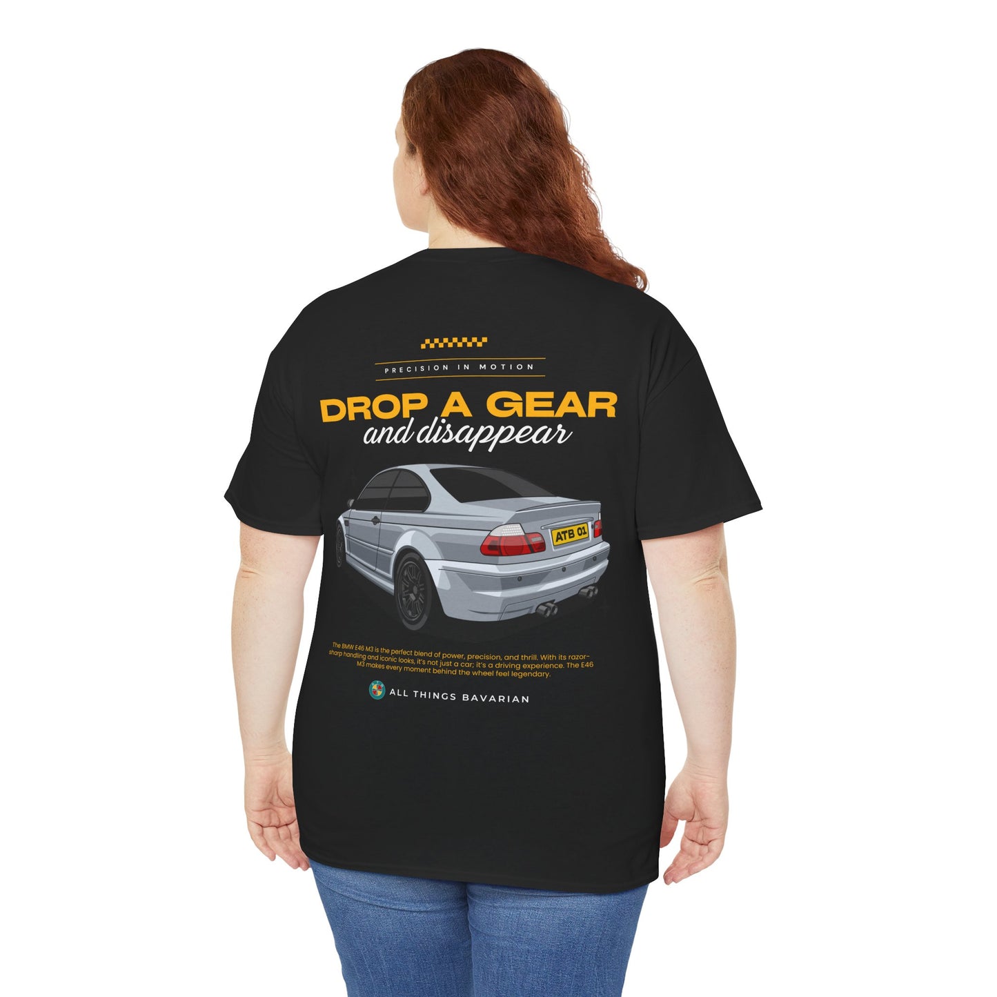 BMW e46 M3 (Grey) Unisex T Shirt in Black - 100% Cotton (Version 2)