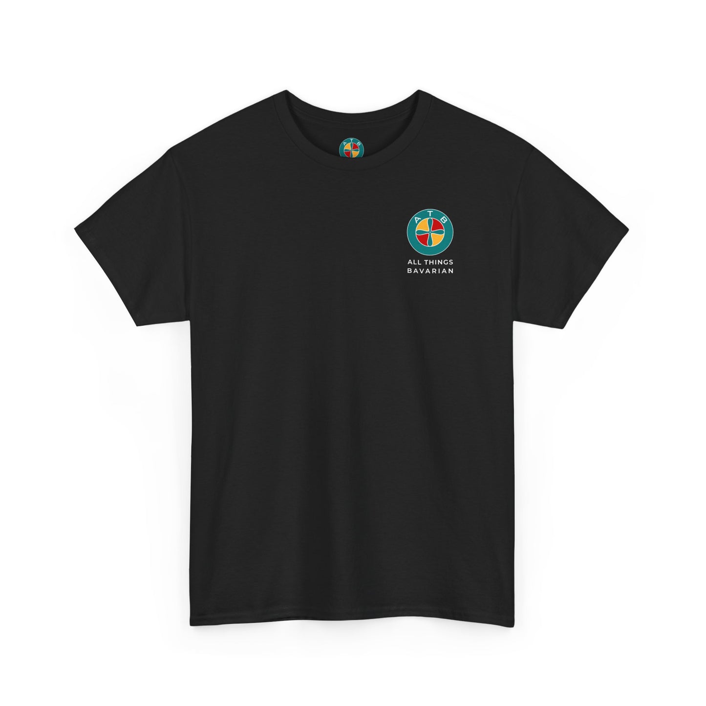 BMW e38 Avus Blue Unisex T Shirt in Black - 100% Cotton (Back graphic)