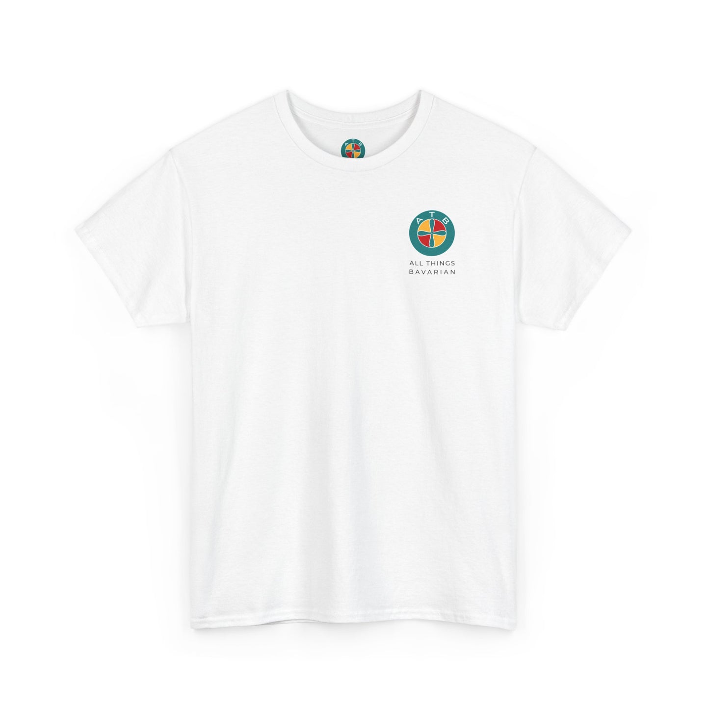 BMW e38 Avus Blue Unisex T Shirt in White - 100% Cotton (Back graphic)