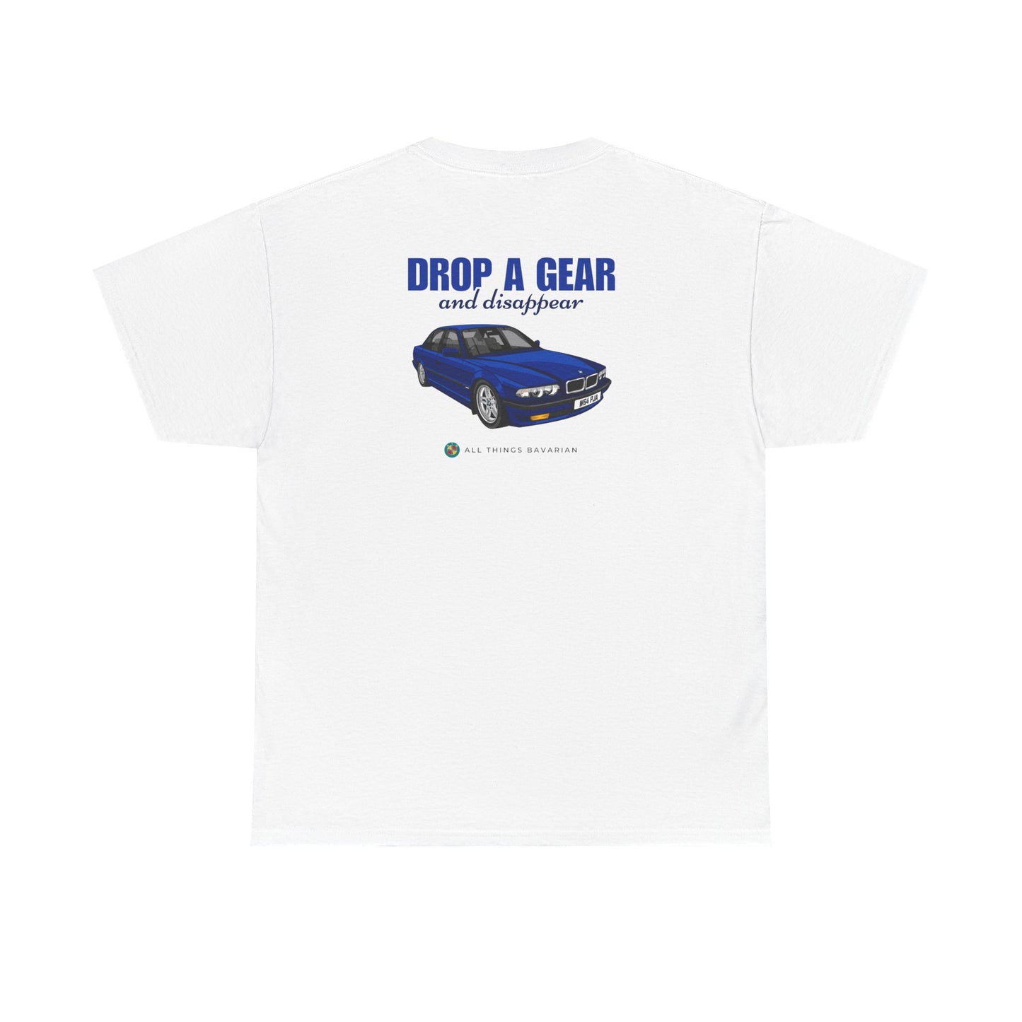 7 Event: BMW Blue e38 Unisex T Shirt in White - 100% Cotton