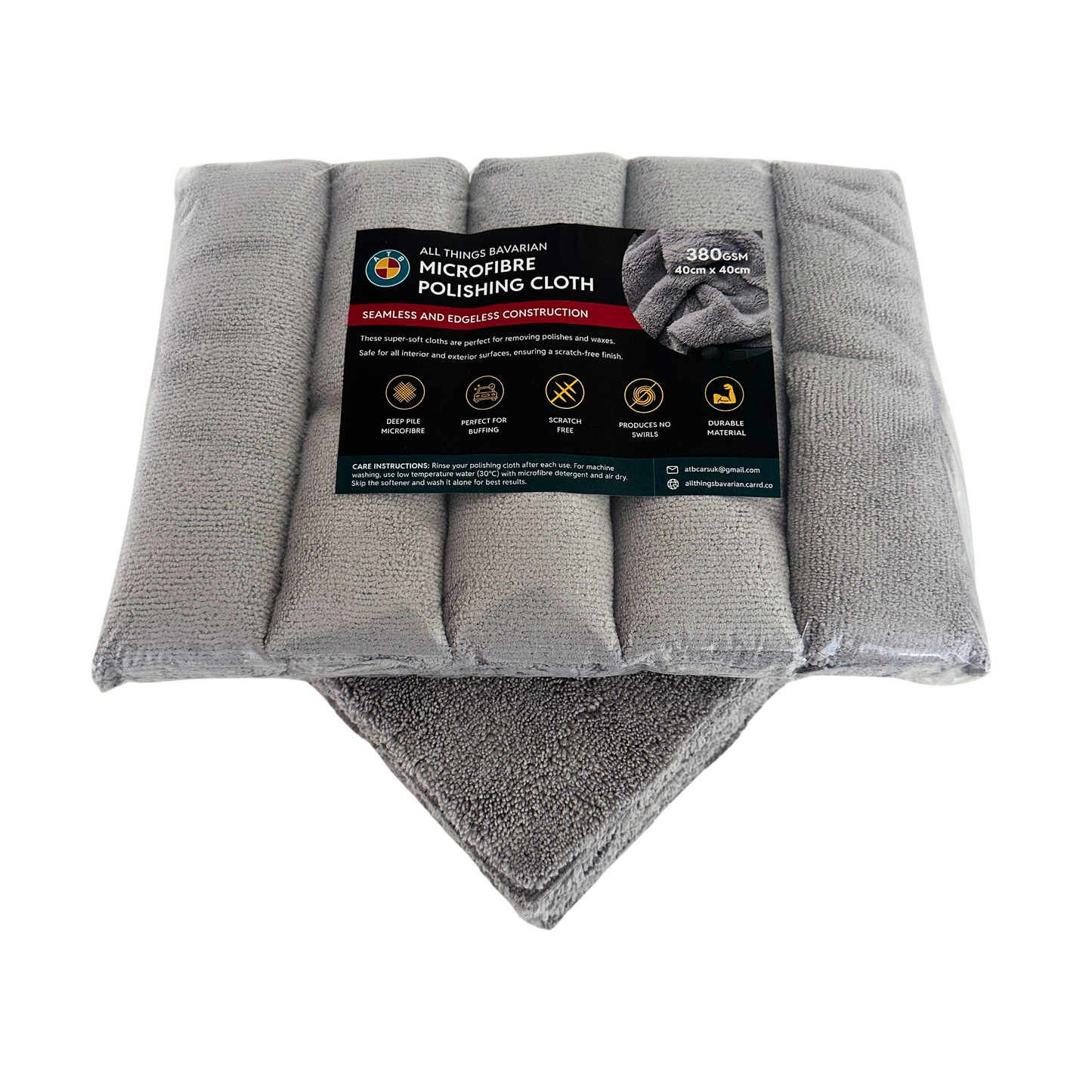 380gsm (10* Pack) Premium Microfibre Polishing Towel, 40*40cm