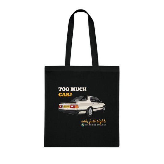 BMW e23 735i Gold Tote Bag in Black - 100% cotton