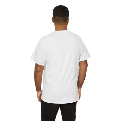 BMW e38 Steel Blue Unisex T Shirt in White - 100% Cotton (Front graphic)