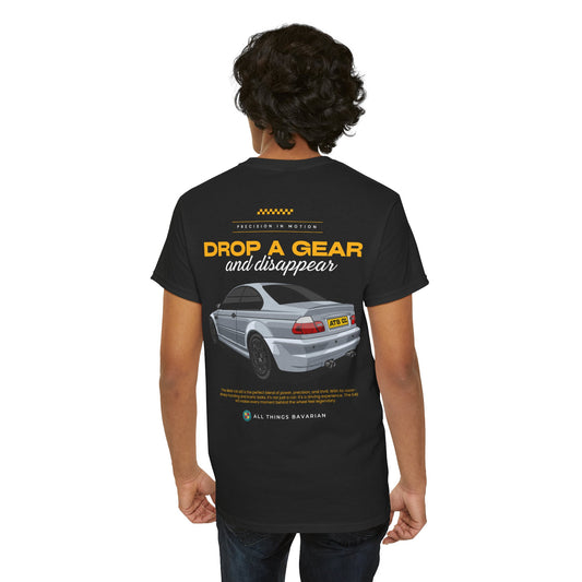 BMW e46 M3 (Grey) Unisex T Shirt in Black - 100% Cotton (Version 2)