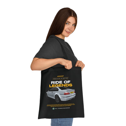 BMW e46 M3 Grey Tote Bag in Black - 100% cotton
