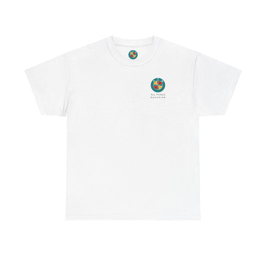 BMW e30 Green - Unisex T Shirt in White - 100% Cotton (Back graphic)