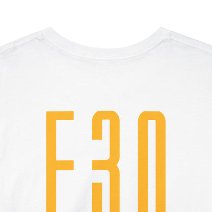 BMW e30 Green - Unisex T Shirt in White - 100% Cotton (Back graphic)