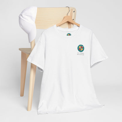 BMW e30 Green - Unisex T Shirt in White - 100% Cotton (Back graphic)