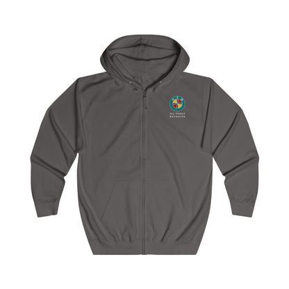 BMW e30 Unisex, Zip up Hoodie in Grey/Red/Blue Drop a gear and disappear