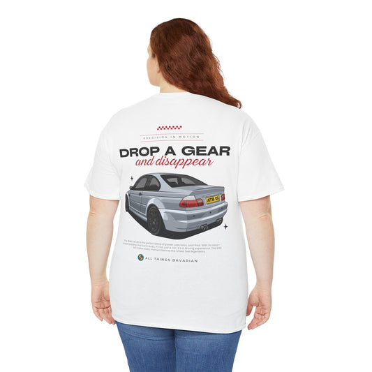 BMW e46 M3 (Grey) Unisex T Shirt in White - 100% Cotton (Version 2)