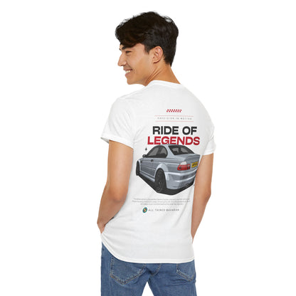BMW e46 M3 (Grey) Unisex T Shirt in White - 100% Cotton (Version 3)