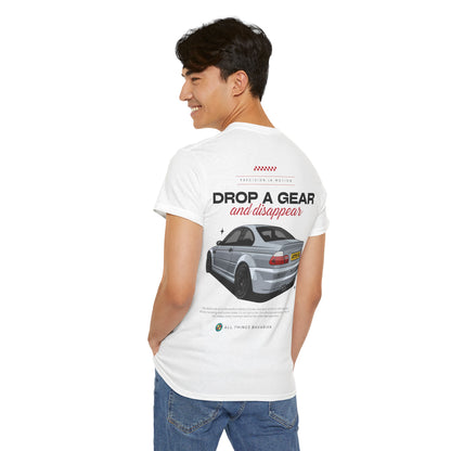 BMW e46 M3 (Grey) Unisex T Shirt in White - 100% Cotton (Version 2)