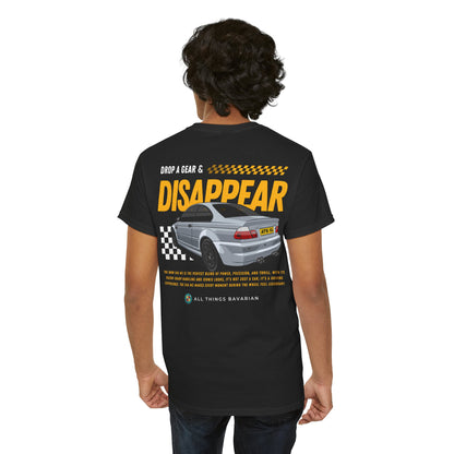 BMW e46 M3 (Grey) Unisex T Shirt in Black - 100% Cotton (Version 1)