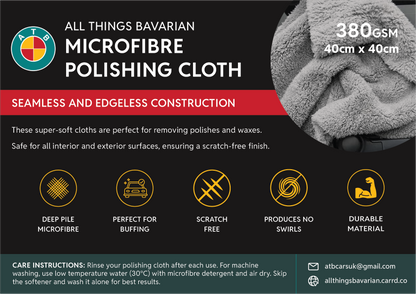 380gsm (10* Pack) Premium Microfibre Polishing Towel, 40*40cm